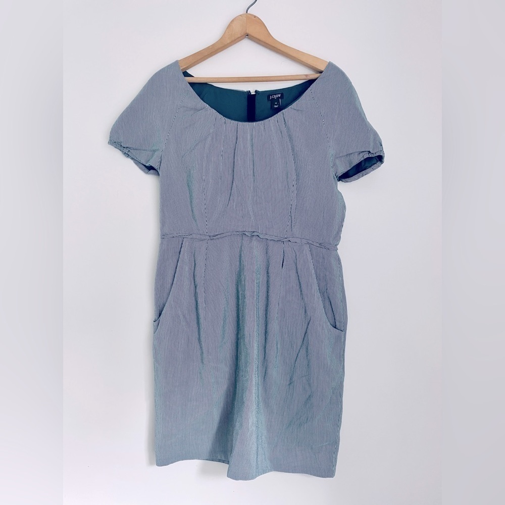 J. Crew Darla Blue Pinstripe Silk Blend Casual Dress 91707 12